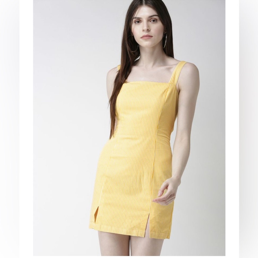 Forever 21 Yellow Striped Dress - Size Small